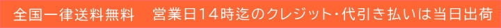 全国一律送料無料・営業日14時迄のクレジット代引き払いは当日出荷