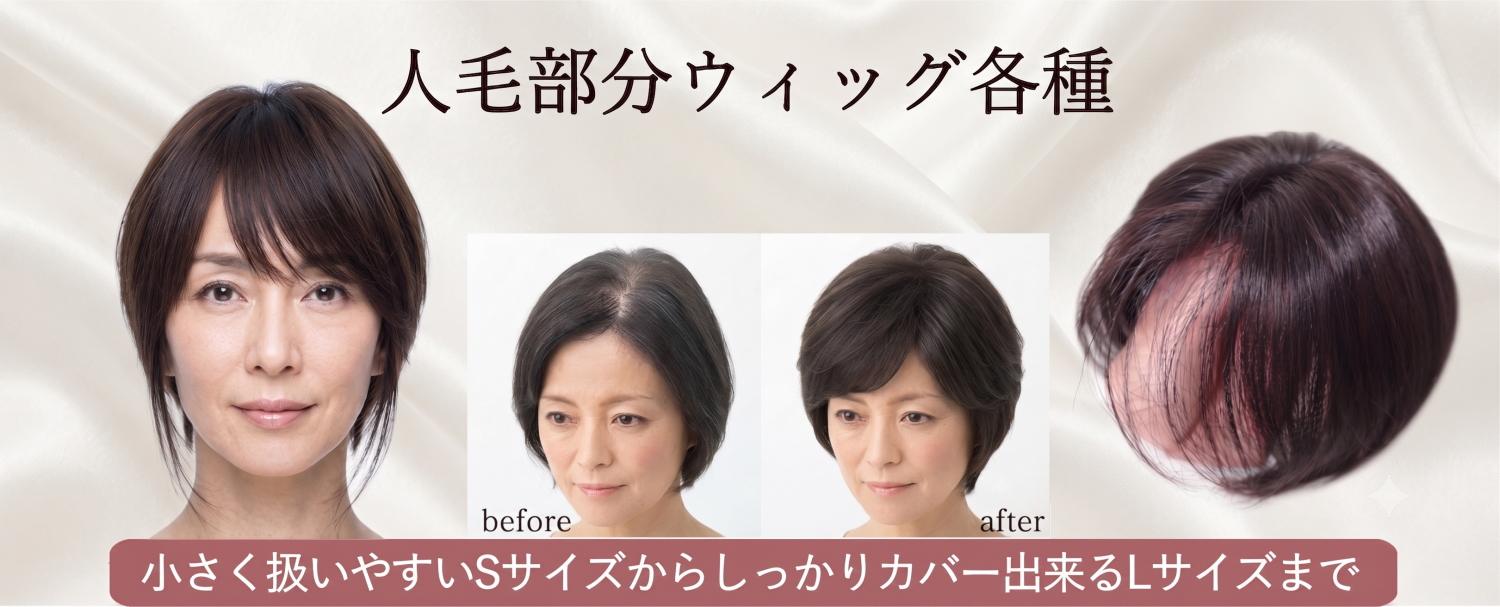 女性用部分ウィッグ 最高級の自然さを手軽に