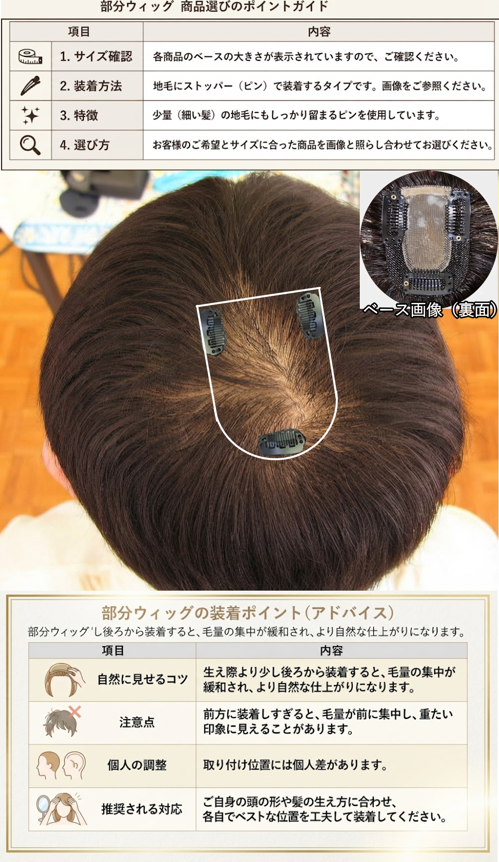 部分ウィッグの自然な選び方と正しい取り付け方法のポイント