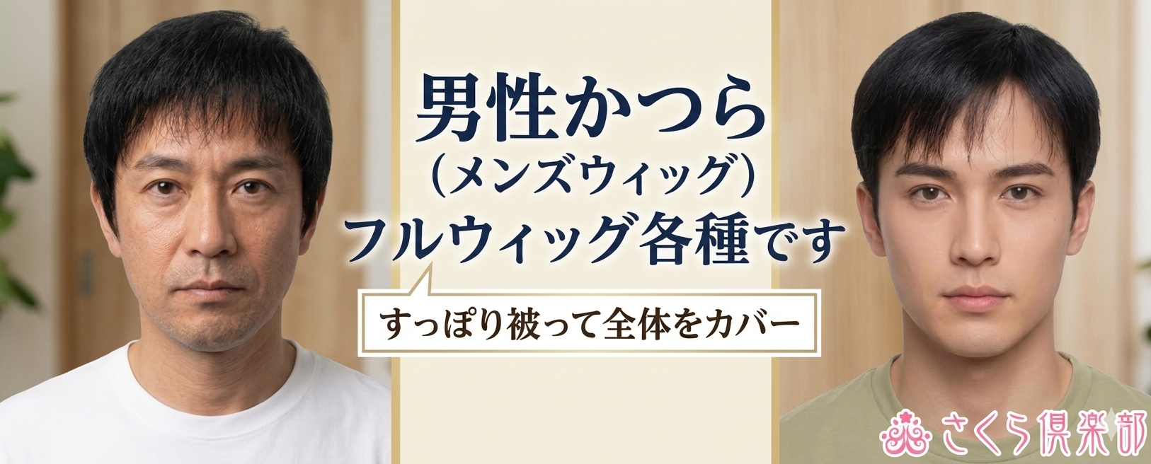 男性用メンズウィッグ フルウィッグ・全かつら商品一覧へ