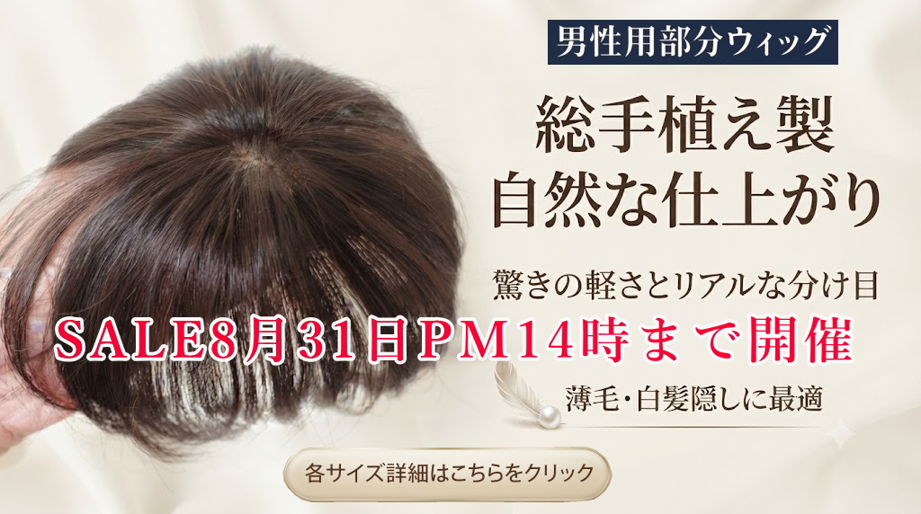 自然すぎる男性用部分ウィッグ 最高級の自然さを手軽に