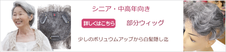 ミセス向け部分ウィッグ