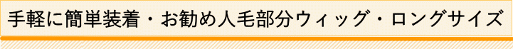 手軽に簡単装着・お勧め人毛部分ウィッグ・ロングサイズ