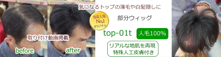 男性用メンズ部分ウィッグSサイズtop-01t