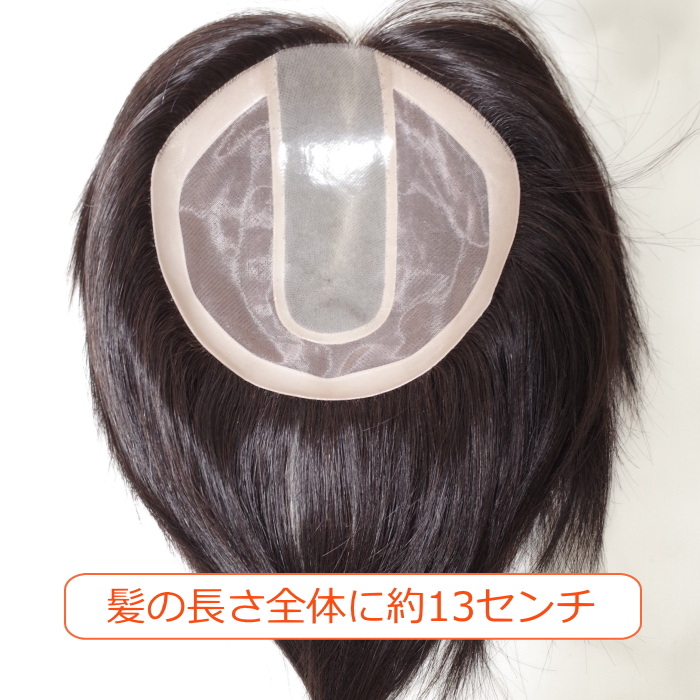 男性用メンズ部分ウィッグ人毛100% 総手植え製 センター分け top
