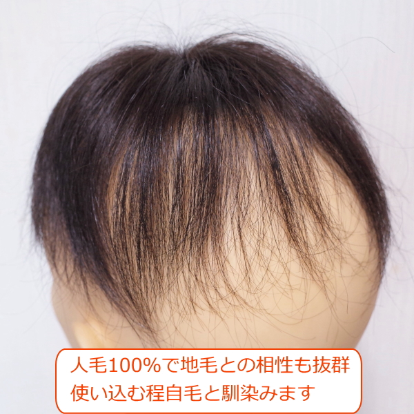 人毛部分ウィッグ 女性用ヘアピース Sサイズ ナチュラル