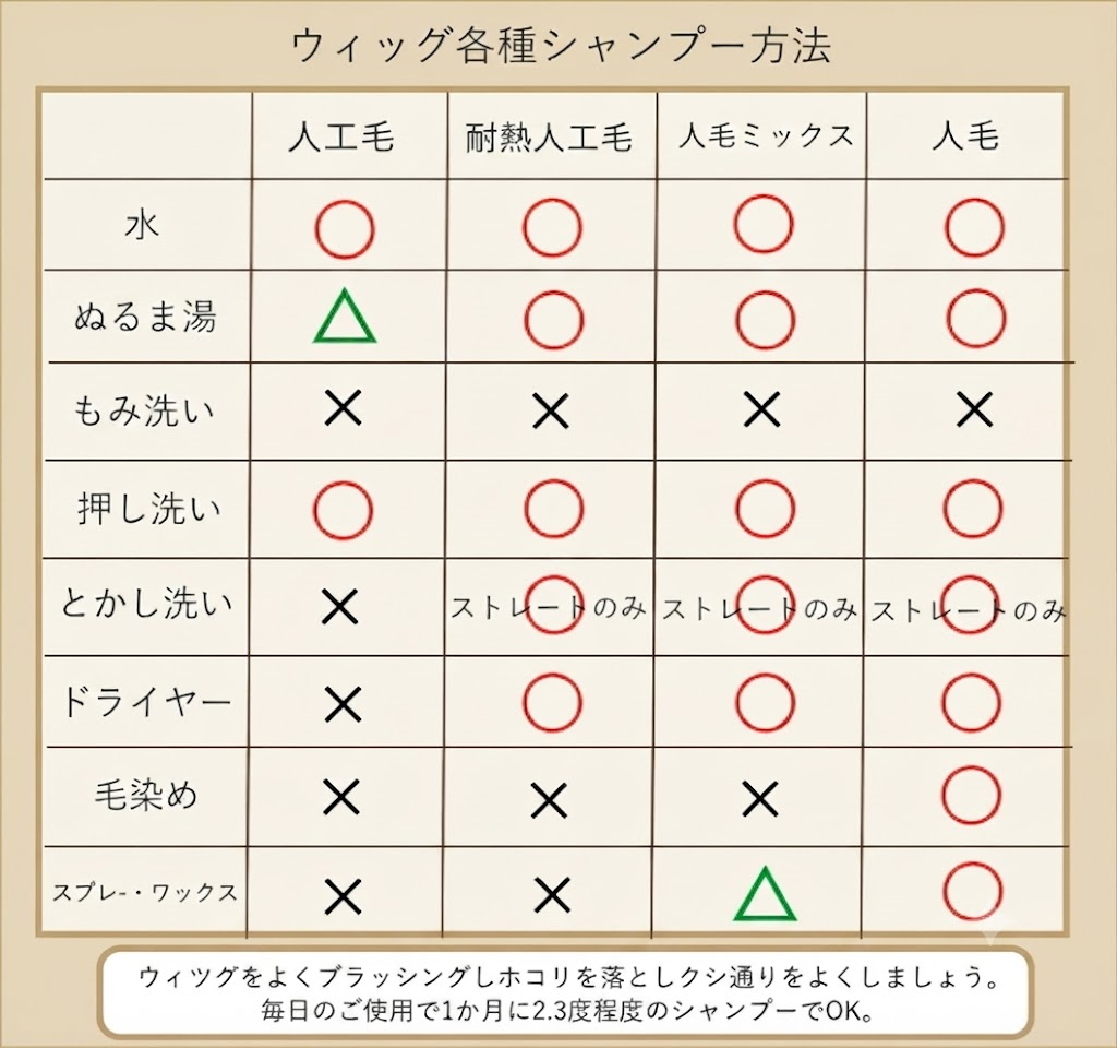 部分ウィッグ・ヘアピースの4種類の髪質（毛質）の特徴と違いの比較解説