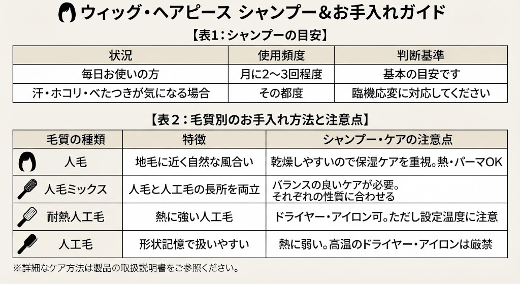 フルウィッグのお手入れ準備とポイント